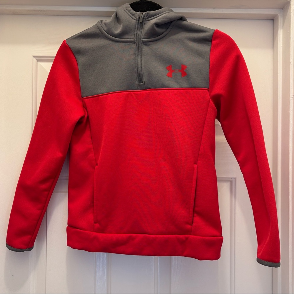 Under Armour | Youth Gray and Red Fleece Jacket